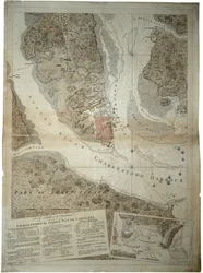 Eine Skizze der Operationen vor Charlestown, der Hauptstadt von South Carolina, ca. 1780